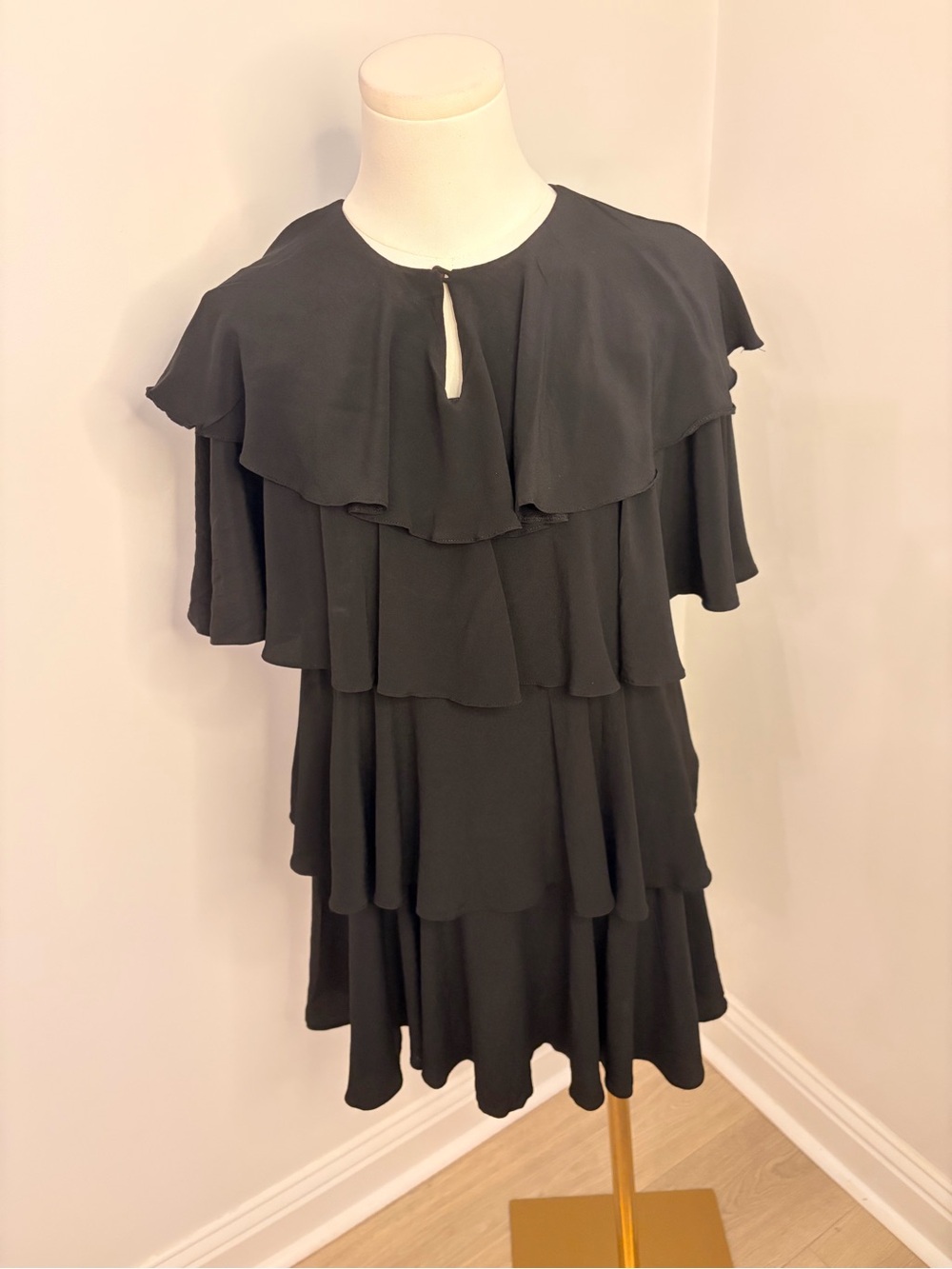 Vivetta Ruffled Mini Dress In Black Size 38/2